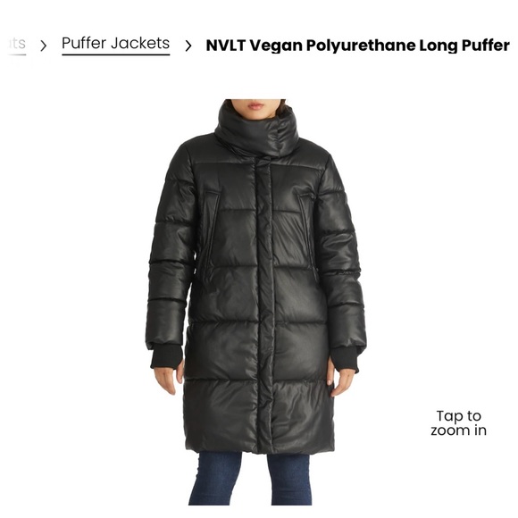 NVLT Vegan leather puffer jacket - Picture 1 of 5